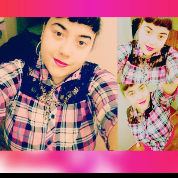 EYE CANDY! β€ Flannel Pink Top button down 2Xl - Picture 8 of 14